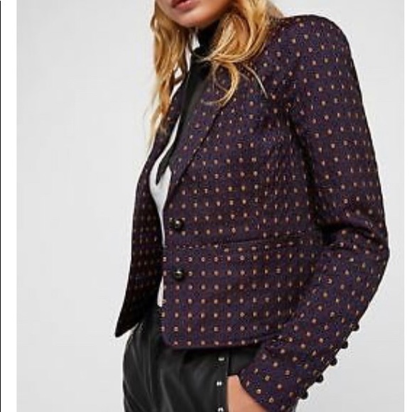 Free People Jackets & Blazers - Free People Shrunken Jacquard Blazer
